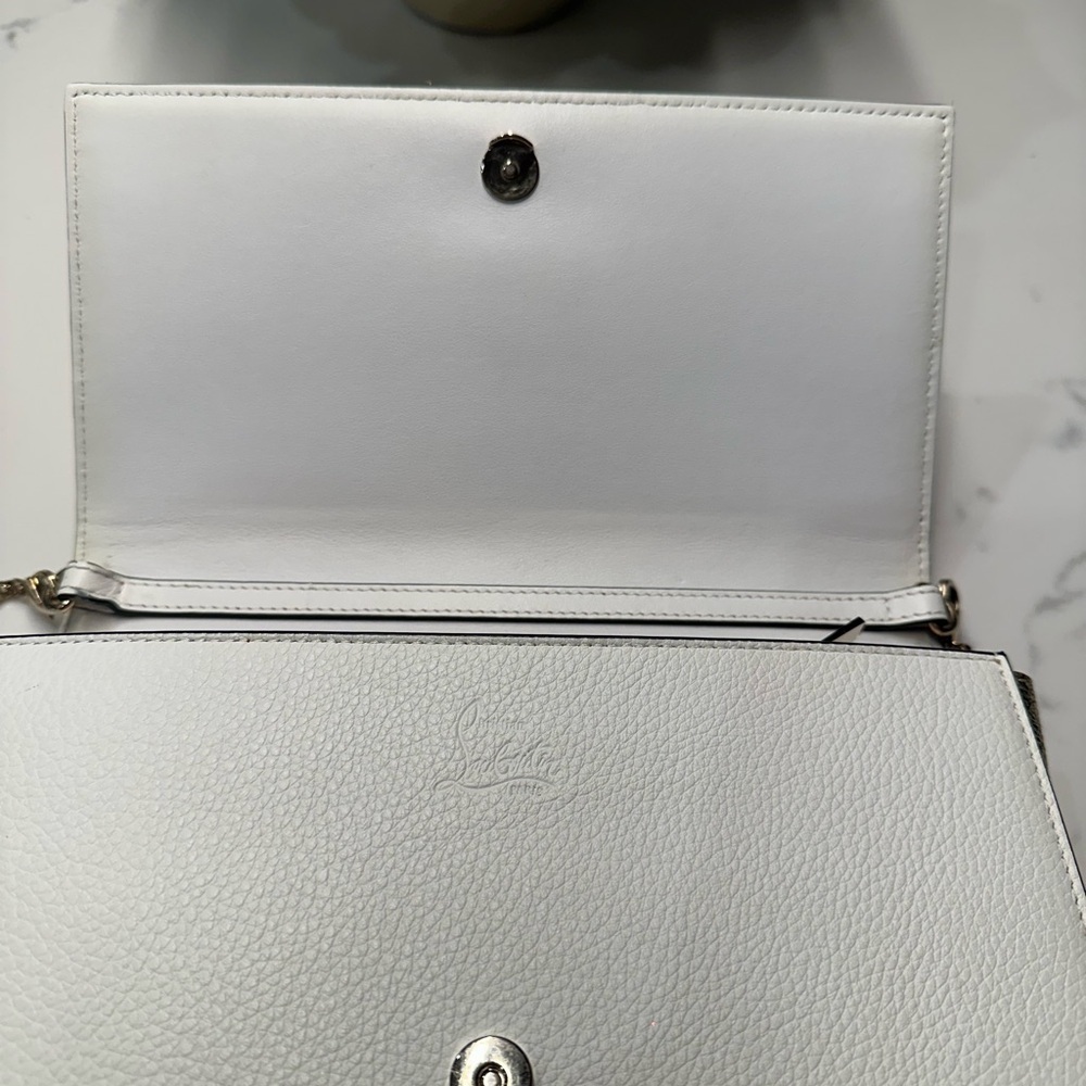 Christian Louboutin Paloma Silver and Gold Studded Clutch Shoulder Bag - Picture 12 of 16